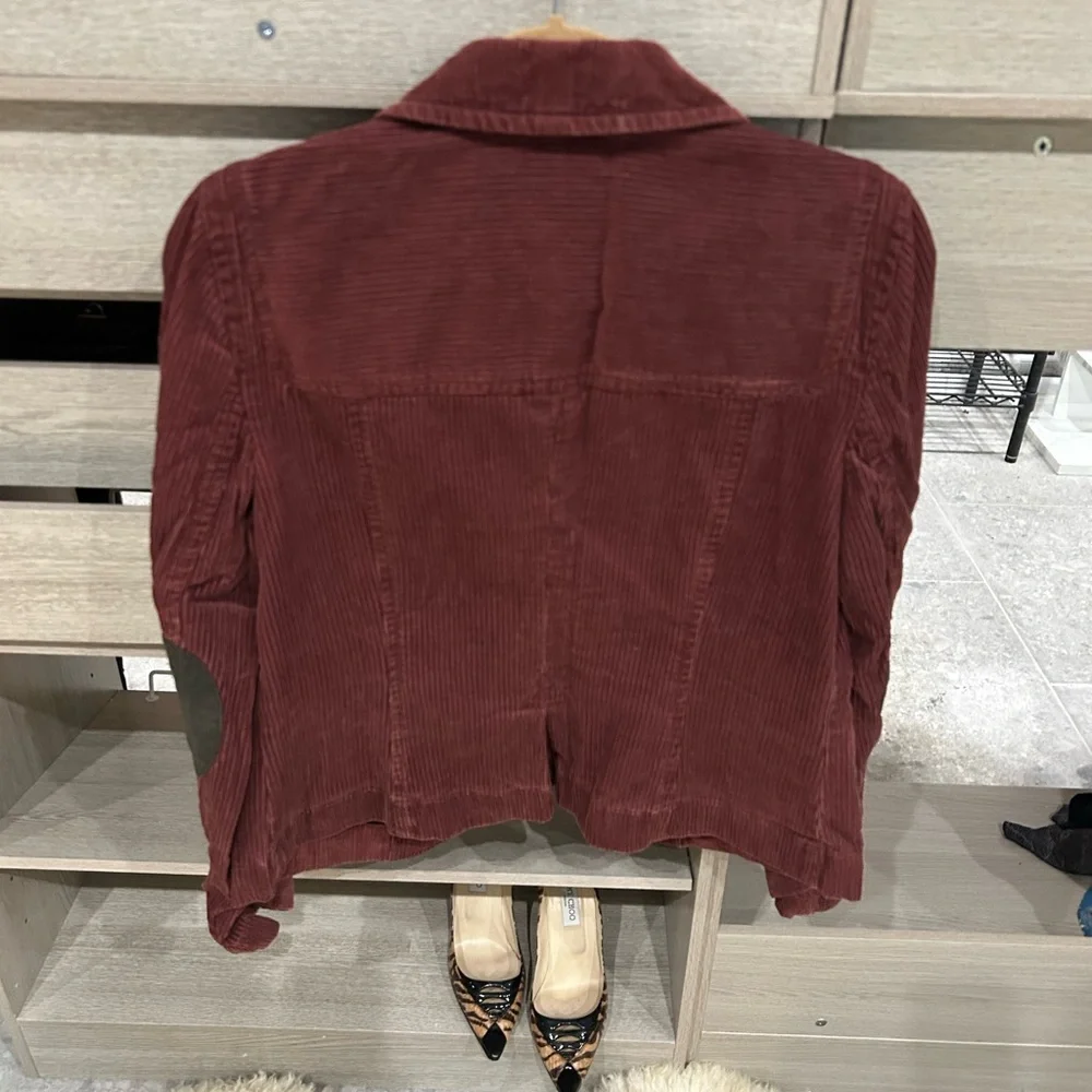 🔥 Anne Taylor LOFT red corduroy Jacket Size‎ 8